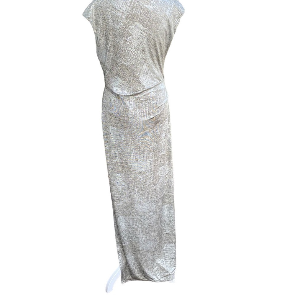 Connected Apparel Ladies Long Length Sleeveless Metallic Cowl Neck Lined Size 8 - Picture 8 of 16